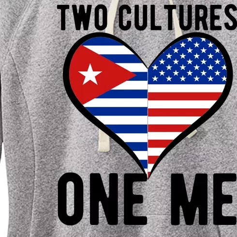 Two Cultures One Me Cuban American Heart Flag Women's Fleece Hoodie