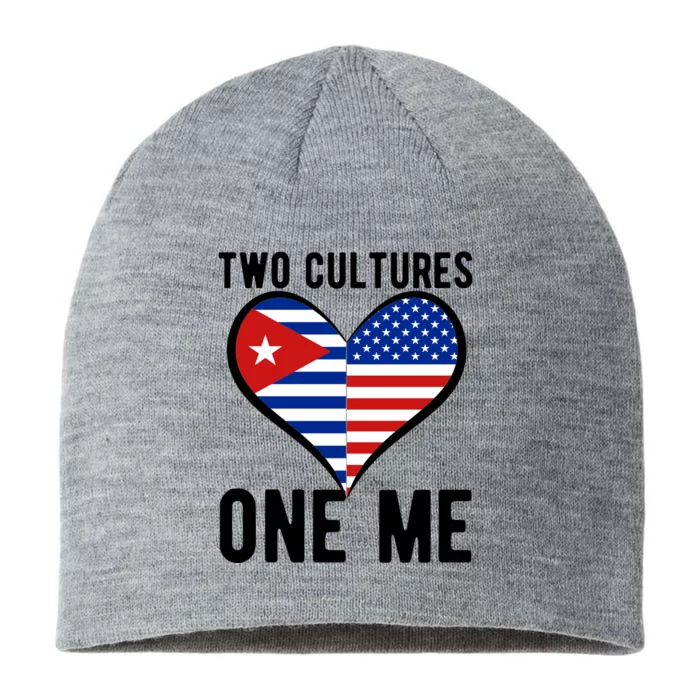 Two Cultures One Me Cuban American Heart Flag 8 1/2in Sustainable Knit Beanie