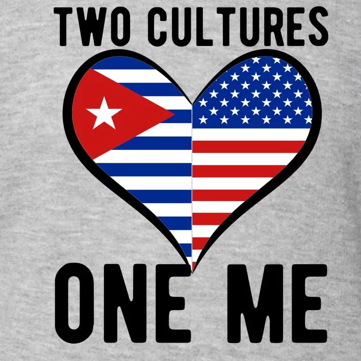 Two Cultures One Me Cuban American Heart Flag Toddler Sweatshirt