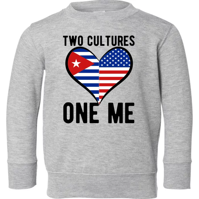 Two Cultures One Me Cuban American Heart Flag Toddler Sweatshirt