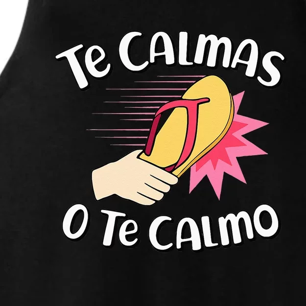 Te Calmas O Te Calmo Funny Mexican Spanish Mom Expression Ladies Tri-Blend Wicking Tank