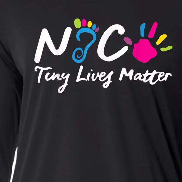 Taking Care Of Tiny Lives Neonatal NICU Nurse Gift Cooling Performance Long Sleeve Crew