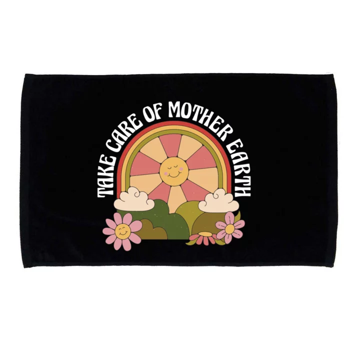 Take Care Of Mother Earth Great Gift Sun Sunflower Flowers Cute Gift Microfiber Hand Towel