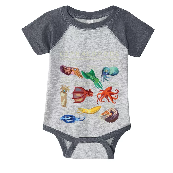 The Cephalopod Octopus Squid Cuttlefish And Nautilus Infant Baby Jersey Bodysuit