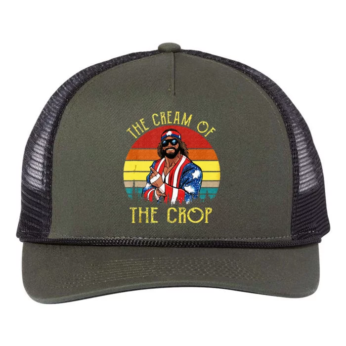 The Cream Of The Crop Wrestling Funny Retro Vintage Retro Rope Trucker Hat Cap