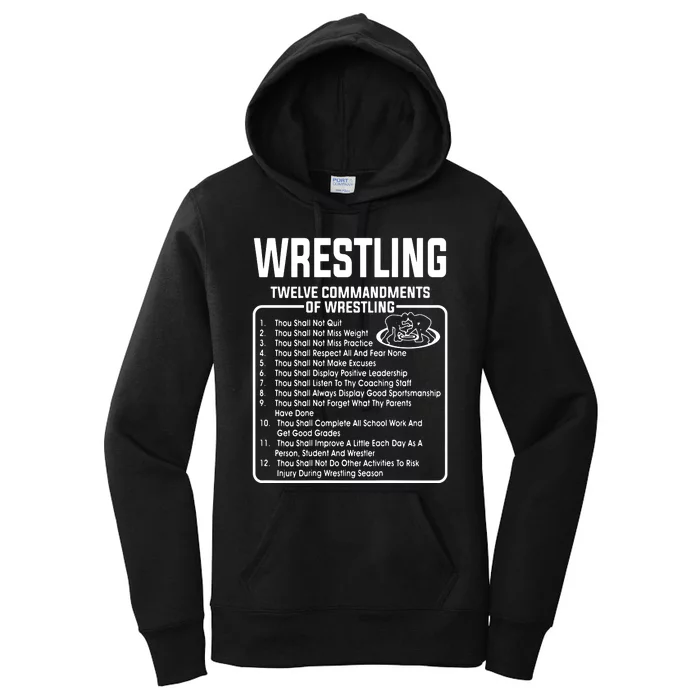 Twelve Commandments Of Wrestling Women's Pullover Hoodie