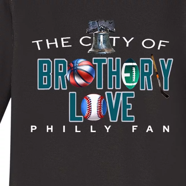 The City Of Brotherly Love A Philadelphia Baby Long Sleeve Bodysuit