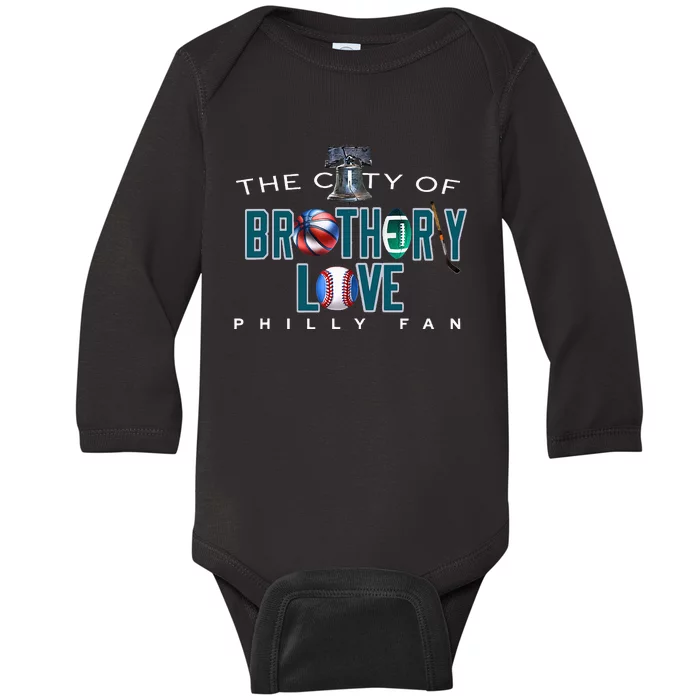 The City Of Brotherly Love A Philadelphia Baby Long Sleeve Bodysuit