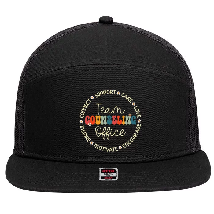 Team Counseling Office Appreciation Week Back To School 7 Panel Mesh Trucker Snapback Hat