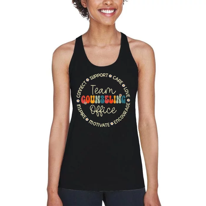 Team Counseling Office Appreciation Week Back To School Women's Racerback Tank