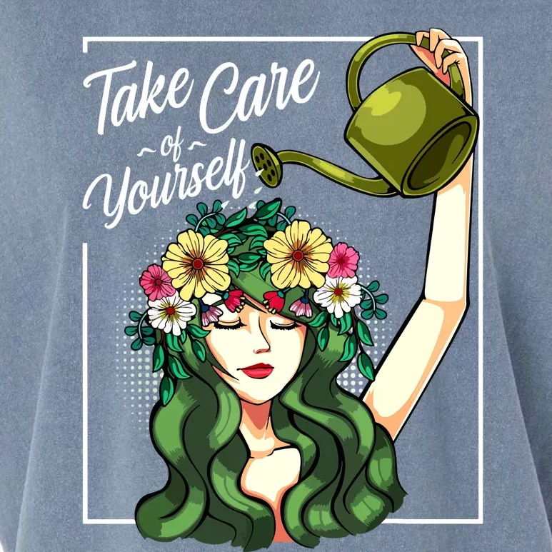 Take Care Of Yourself Selflove Body Positive Mental Health Garment-Dyed Women's Muscle Tee