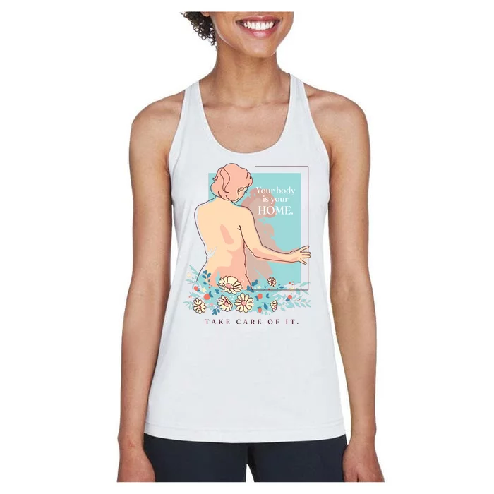 Take Care Of Your Body Mental Health Women's Racerback Tank