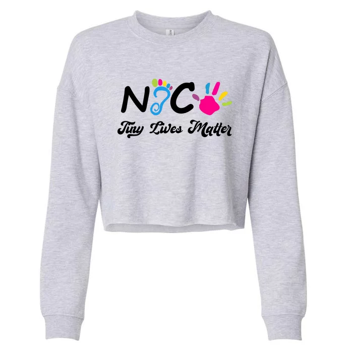 Taking Care Of Tiny Lives Neonatal NICU Nurse Gift Cropped Pullover Crew