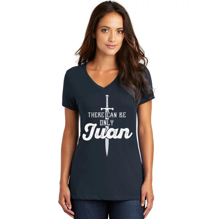 There Can Only Be Juan Cinco De Mayo Sword White Women's V-Neck T-Shirt