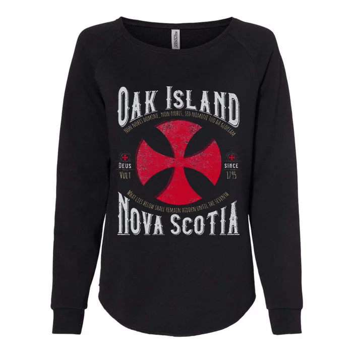 Templar Cross Oak Island Scotia Womens California Wash Sweatshirt