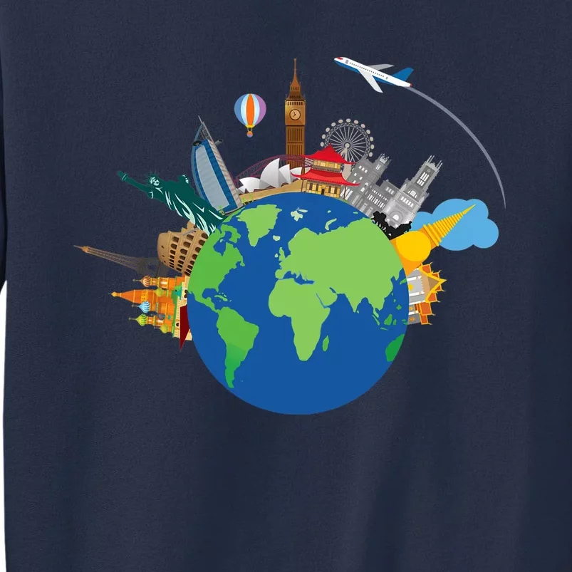 Travel Collage Of Destinations Sights Around The World Sweatshirt