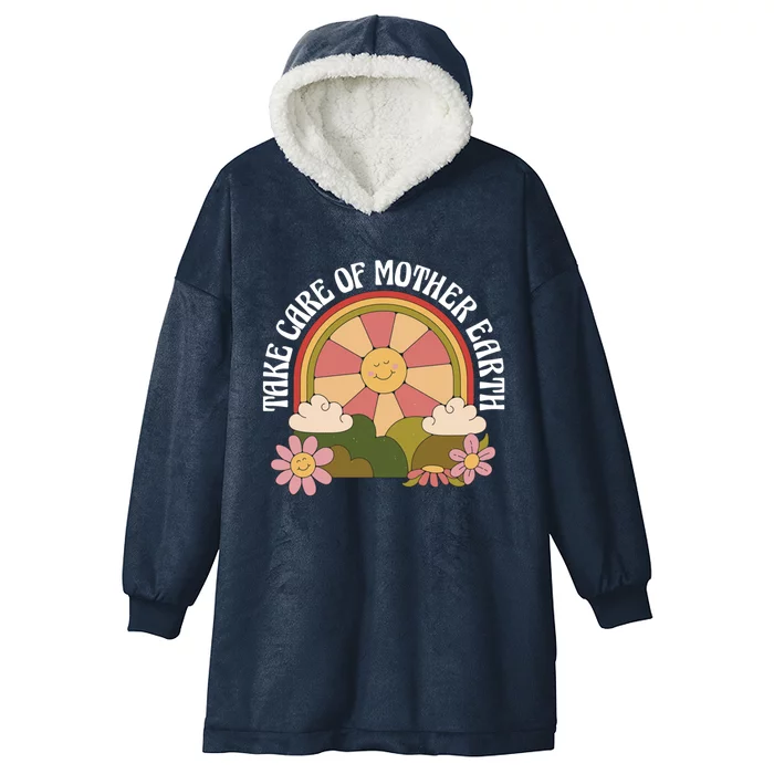 Take Care Of Mother Earth Gift Sun Sunflower Flowers Gift Hooded Wearable Blanket