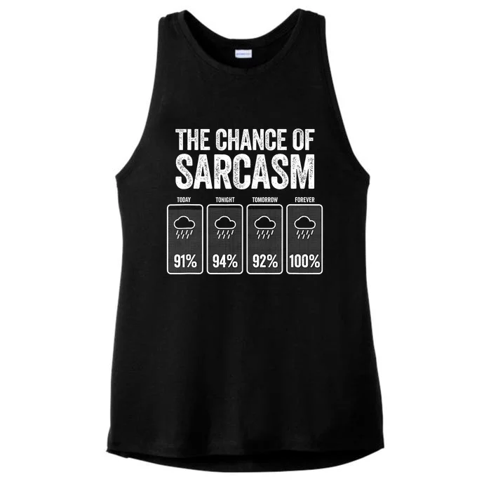 The Chance Of Sarcasm Ladies Tri-Blend Wicking Tank