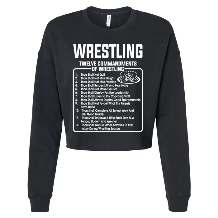 Twelve Commandments Of Wrestling TShirt Cropped Pullover Crew