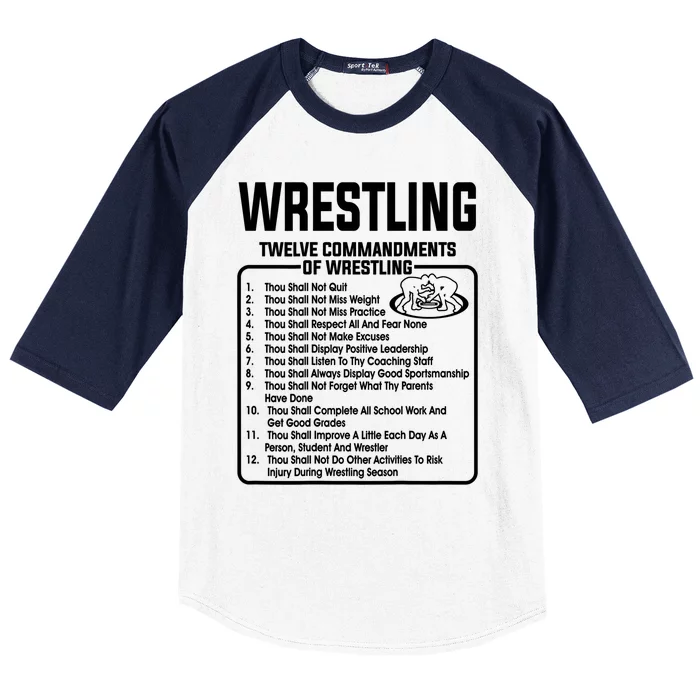 Twelve Commandments Of Wrestling TShirt Baseball Sleeve Shirt