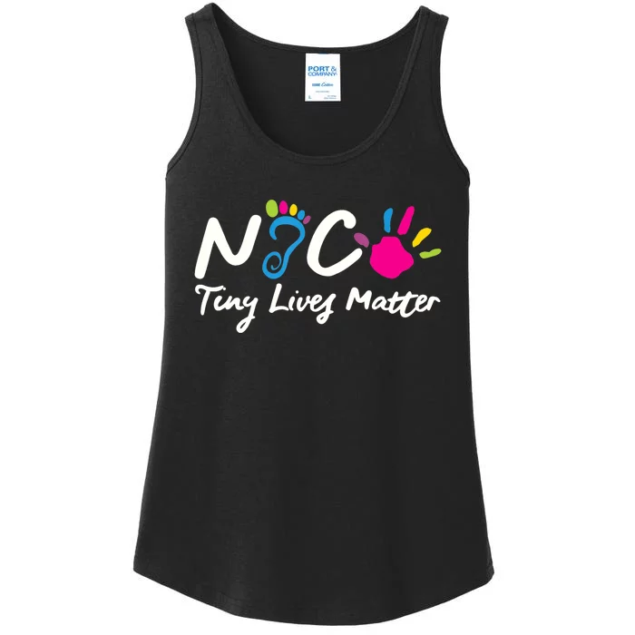 Taking Care Of Tiny Lives Neonatal NICU Nurse Gift TShirt Ladies Essential Tank