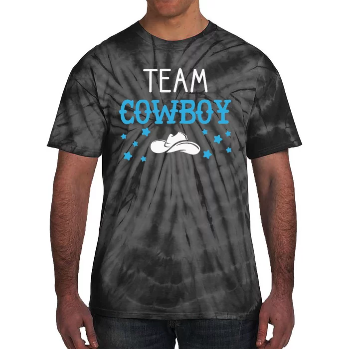 Team Cowboy Or Cowgirl Announcement Baby Shower Tie-Dye T-Shirt