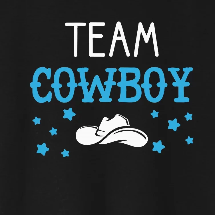 Team Cowboy Or Cowgirl Announcement Baby Shower Women's Crop Top Tee