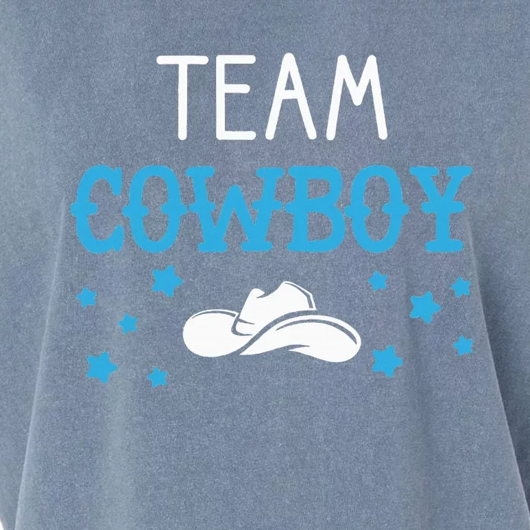 Team Cowboy Or Cowgirl Announcement Baby Shower Garment-Dyed Women's Muscle Tee