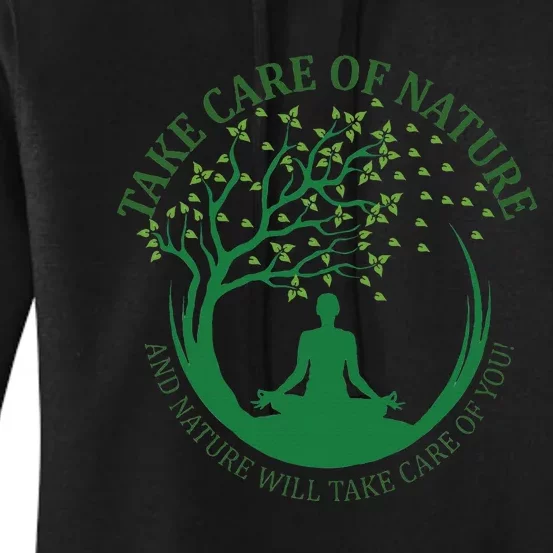 Take Care Of Nature David Attenborough Save Earth Yoga Women's Pullover Hoodie