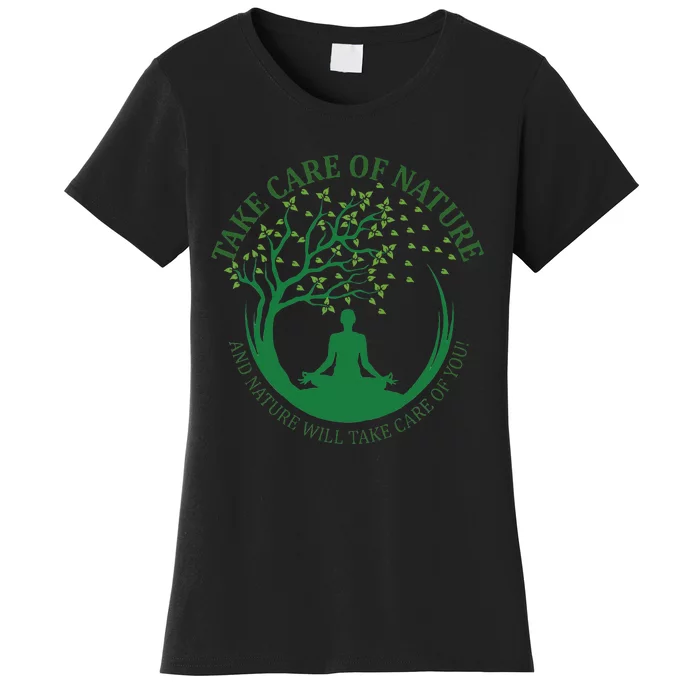 Take Care Of Nature David Attenborough Save Earth Yoga Women's T-Shirt