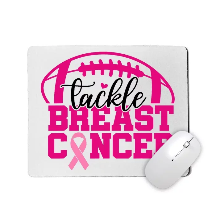 Tackle Cancer P.I.N.K Ribbon Football Breast Cancer Awareness Mousepad