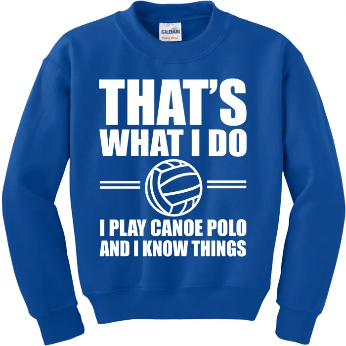 Team Canoe Polo Outfit Love Water Sports Funny Gift Kids Sweatshirt