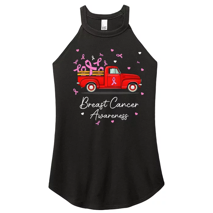 Truck Carrying Pink Ribbon Breast Cancer Awareness Women’s Perfect Tri Rocker Tank