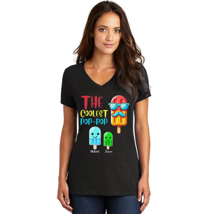 The Coolest Pop Pop Ice Treat Design Women's V-Neck T-Shirt