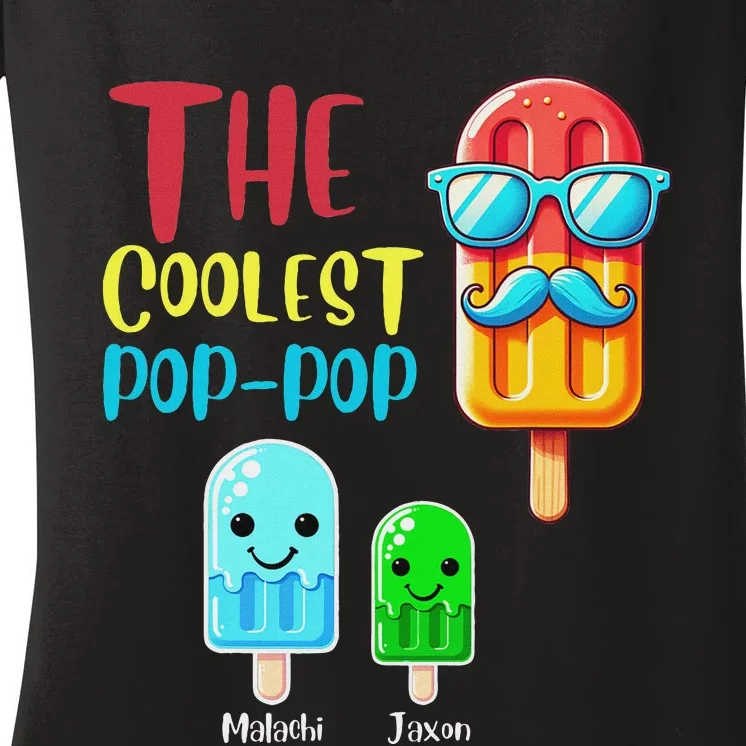 The Coolest Pop Pop Ice Treat Design Women's V-Neck T-Shirt