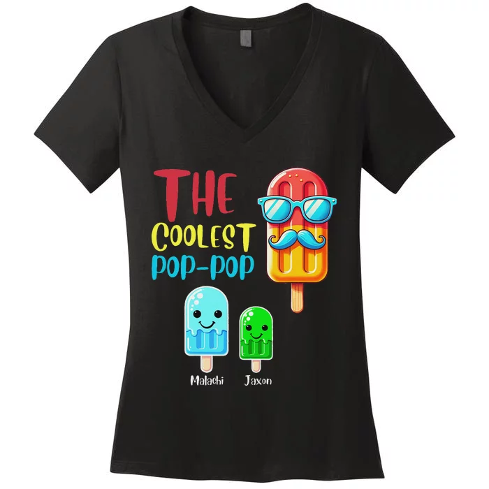 The Coolest Pop Pop Ice Treat Design Women's V-Neck T-Shirt