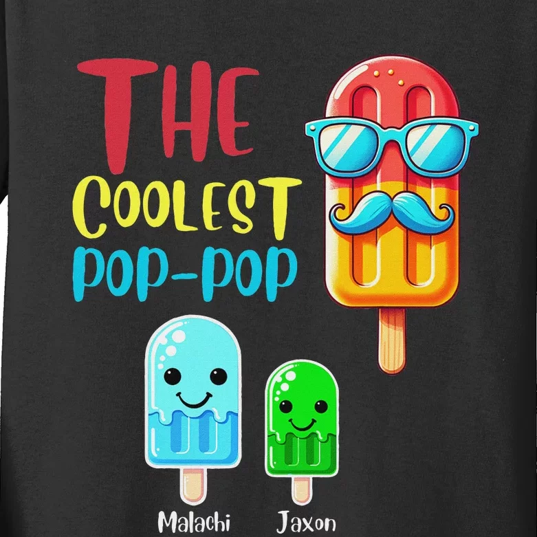 The Coolest Pop Pop Ice Treat Design Kids Long Sleeve Shirt