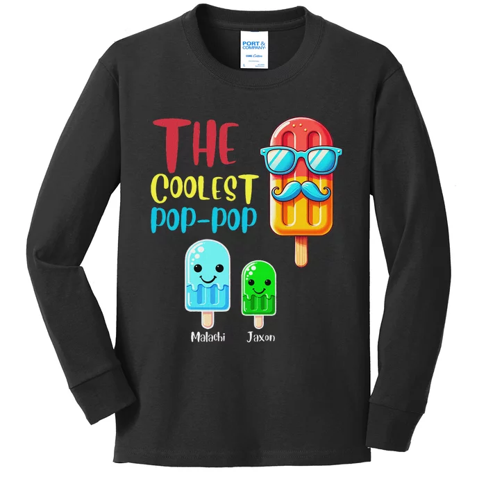 The Coolest Pop Pop Ice Treat Design Kids Long Sleeve Shirt