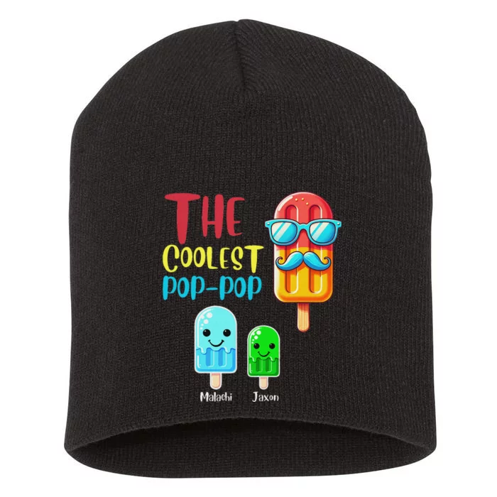 The Coolest Pop Pop Ice Treat Design Short Acrylic Beanie