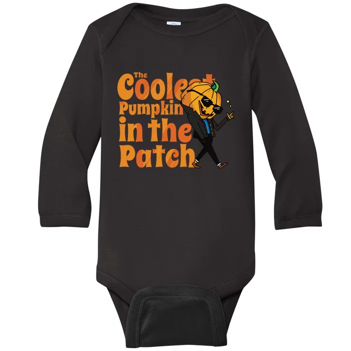 The Coolest Pumpkin In The Patch Kids Boy Pumpkin Halloween Baby Long Sleeve Bodysuit