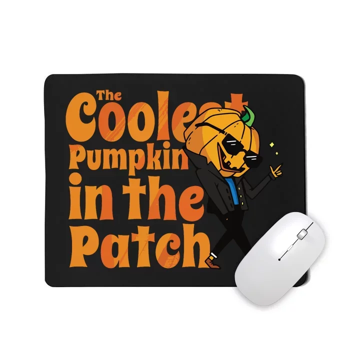 The Coolest Pumpkin In The Patch Kids Boy Pumpkin Halloween Mousepad