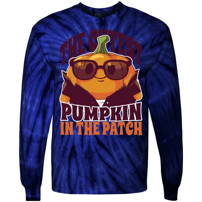 The Cutest Pumpkin In The Patch Kids Boy Pumpkin Halloween Tie-Dye Long Sleeve Shirt