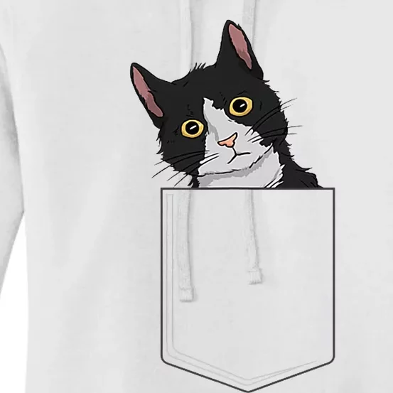 Tuxedo Cat Pocket Cat Lady Gift Cat Mom Tuxedo Cat Women's Pullover Hoodie