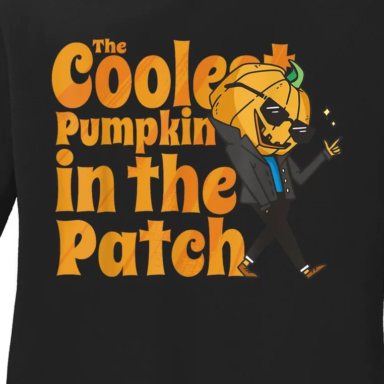 The Coolest Pumpkin In The Patch Kids Pumpkin Halloween Ladies Long Sleeve Shirt