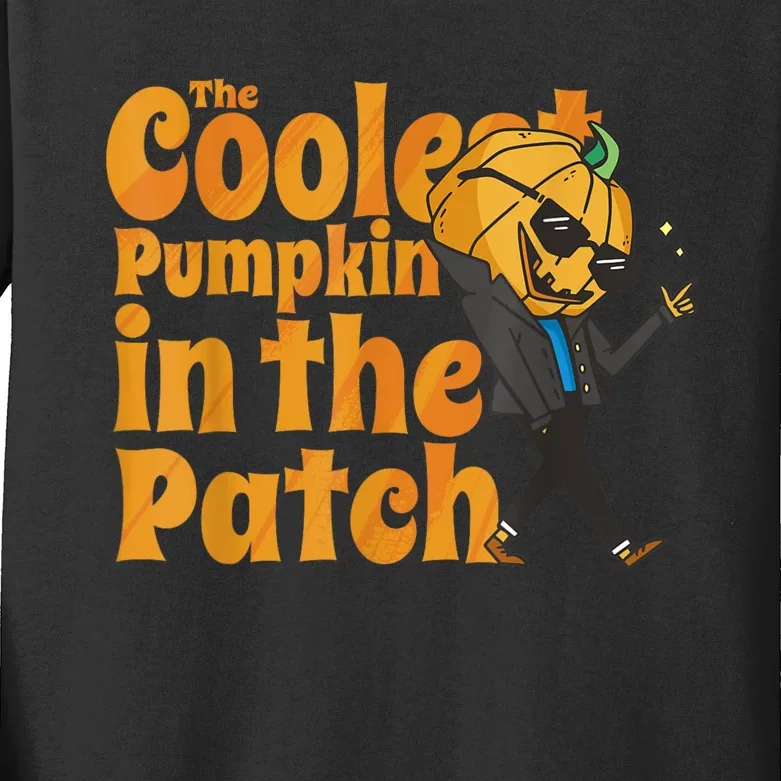 The Coolest Pumpkin In The Patch Kids Pumpkin Halloween Kids Long Sleeve Shirt