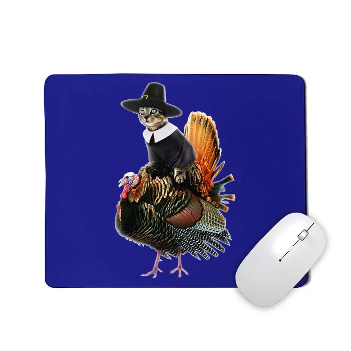 Thanksgiving Cat Pilgrim Costume Thanksgiving Turkey Gift Mousepad