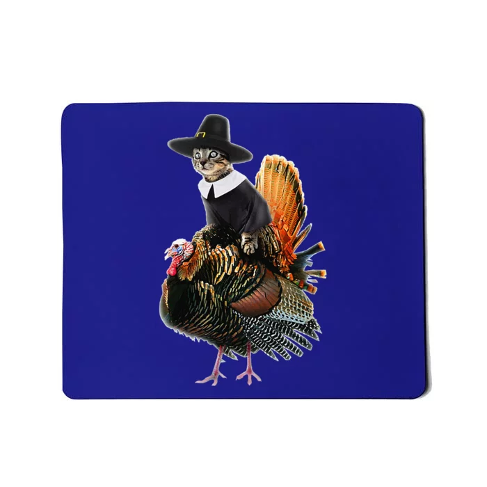 Thanksgiving Cat Pilgrim Costume Thanksgiving Turkey Gift Mousepad