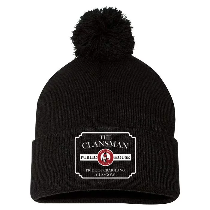 The Clansman Public House Funny Scottish Pom Pom 12in Knit Beanie