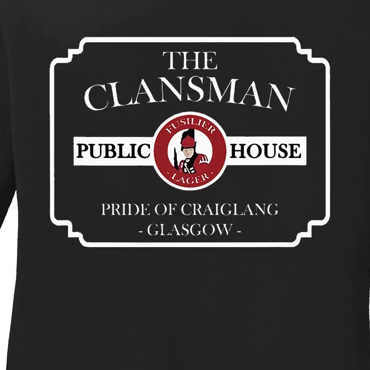 The Clansman Public House Funny Scottish Ladies Long Sleeve Shirt