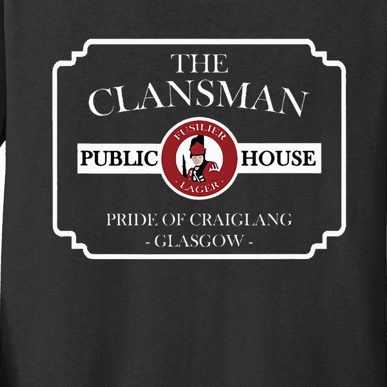 The Clansman Public House Funny Scottish Kids Long Sleeve Shirt